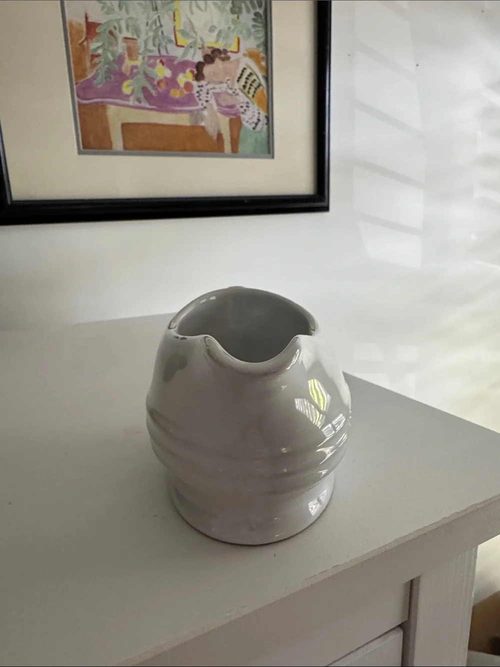 Le Creuset Cream Ceramic Gravy Boat with Handle